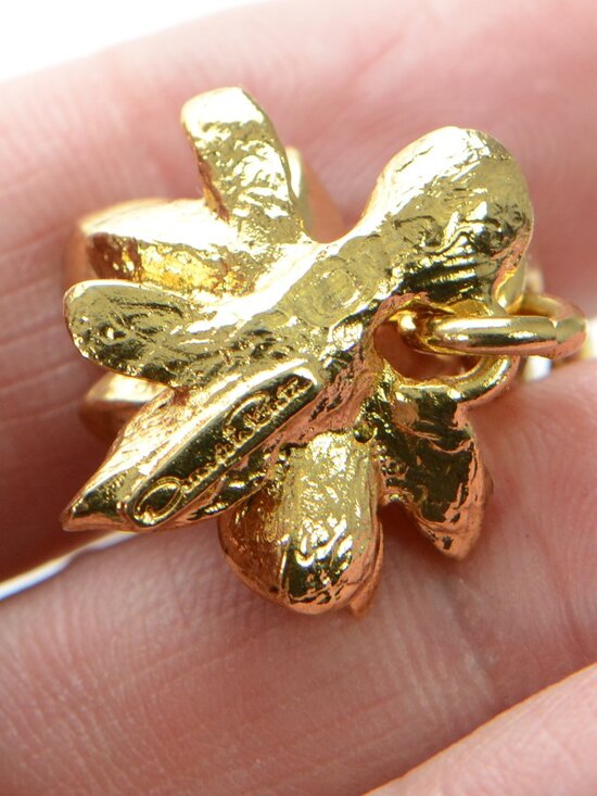 Oscar De La Renta Gold-tone Crystal Dragonfly Metal Belt